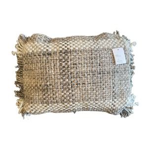 Pottery Barn Ixora Eco Friendly Textured Lumbar Pillow 14 x 20" Gray Multi #9989